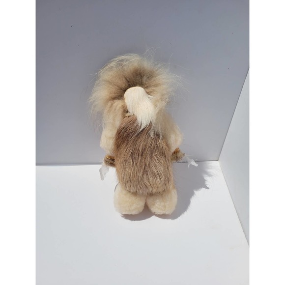 Vintage Ethnic Style Brown Shaman Fur‎ Feathers Handmade Souvenir Doll - Picture 5 of 6